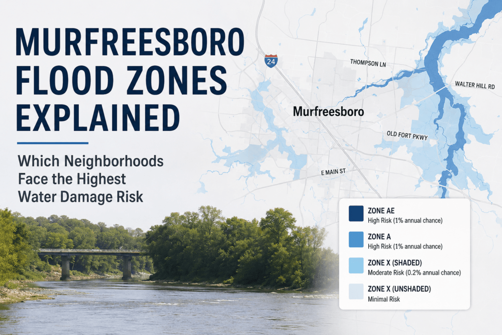 murfreesboro flood zones water damage risk