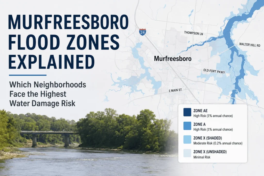 murfreesboro flood zones water damage risk